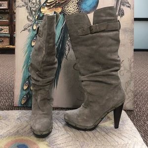 Knee high heeled boots